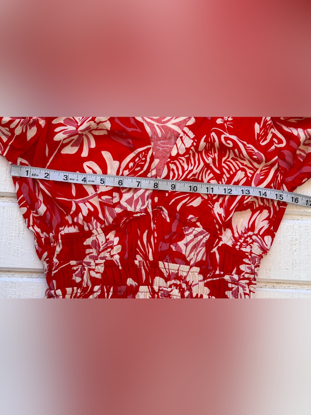 Abel the Label Anthropologie Boho Floral Pouf Sleeve Dress Smocked‎ Waist Small - Picture 9 of 10